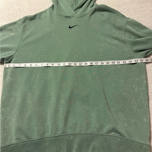Nike Washed Fleece Hoodie Sweatshirt Jade Green Bleach - Picture 11 of 14